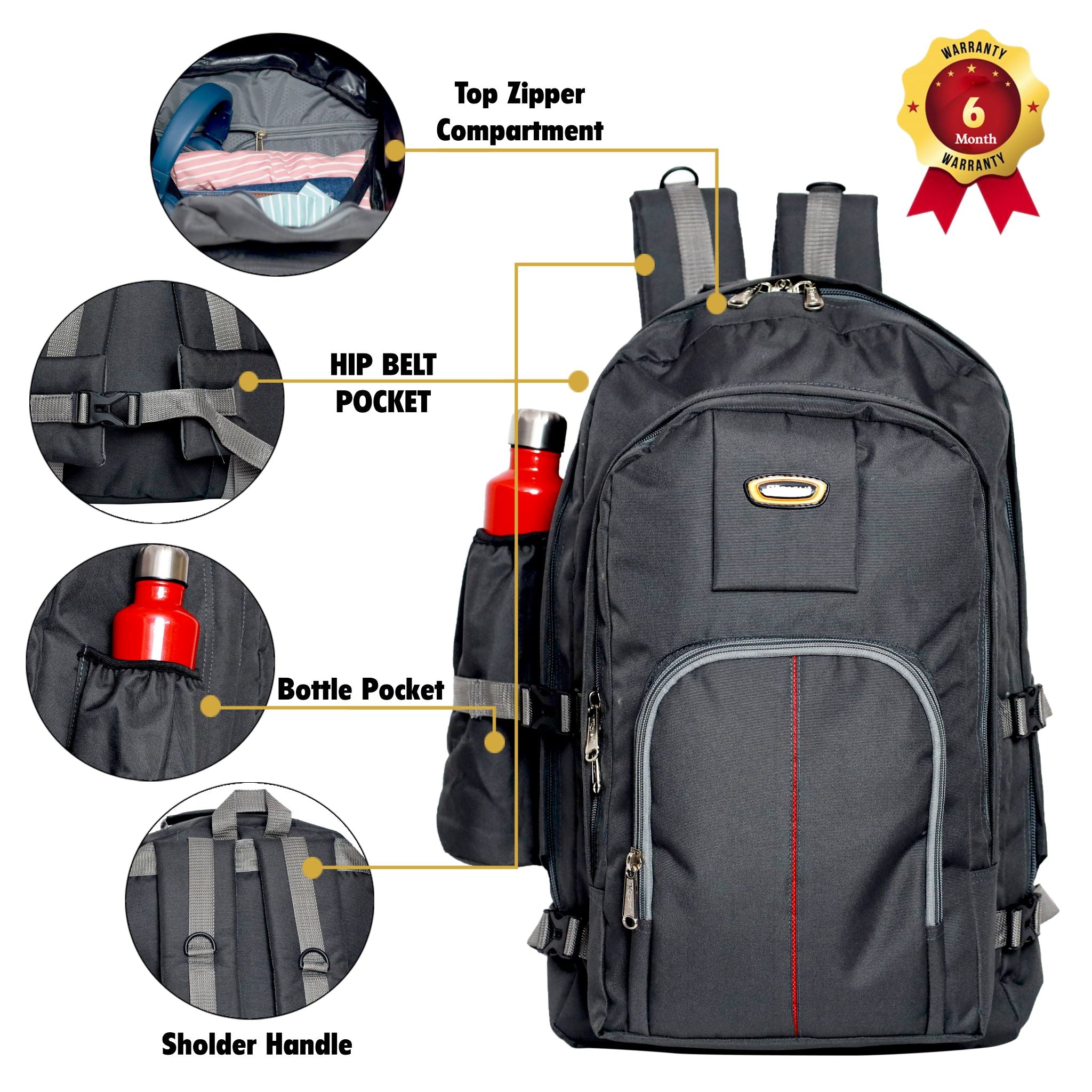 KrishBags Rucksack with padded hip belt, photo 3