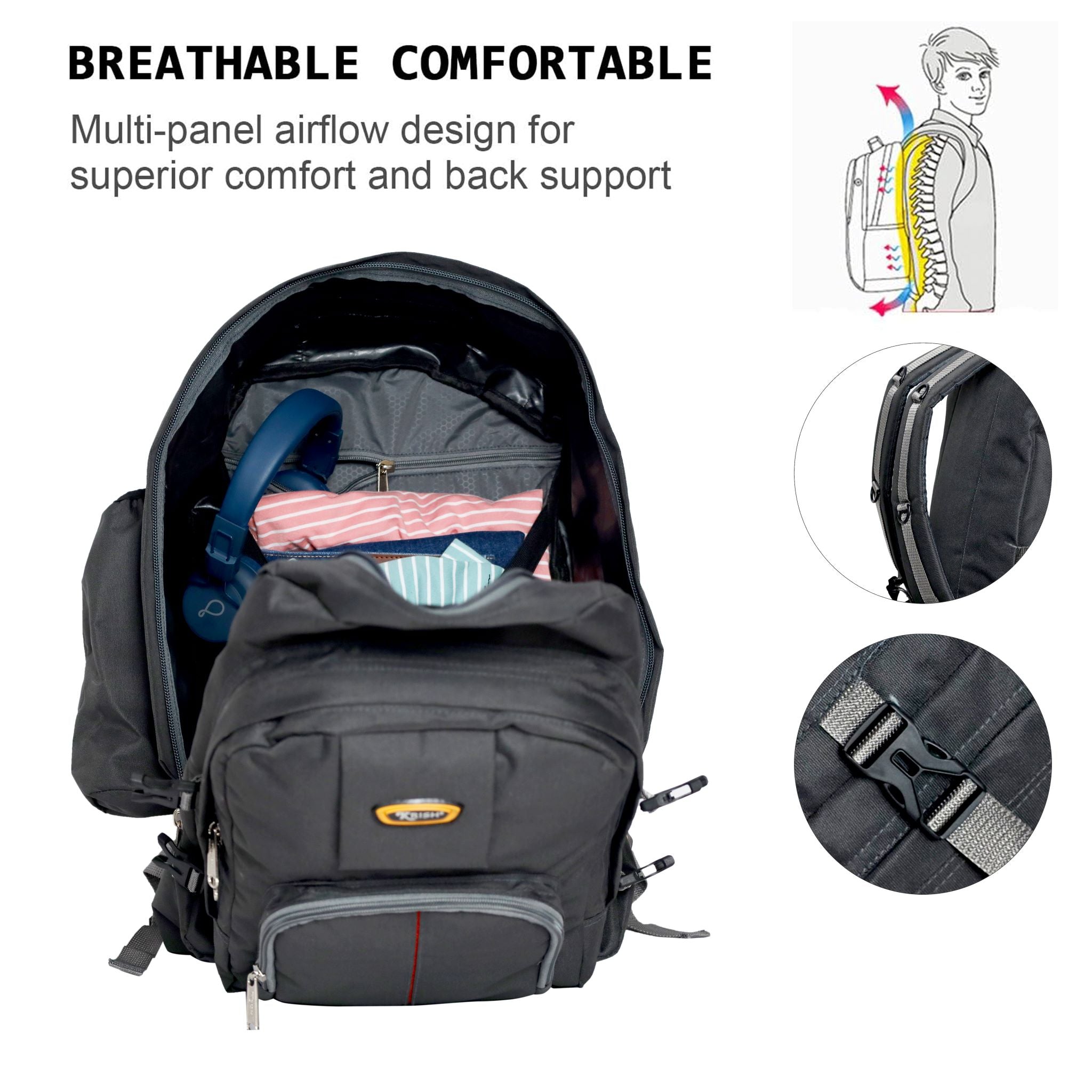 KrishBags Rucksack with padded hip belt, photo 7