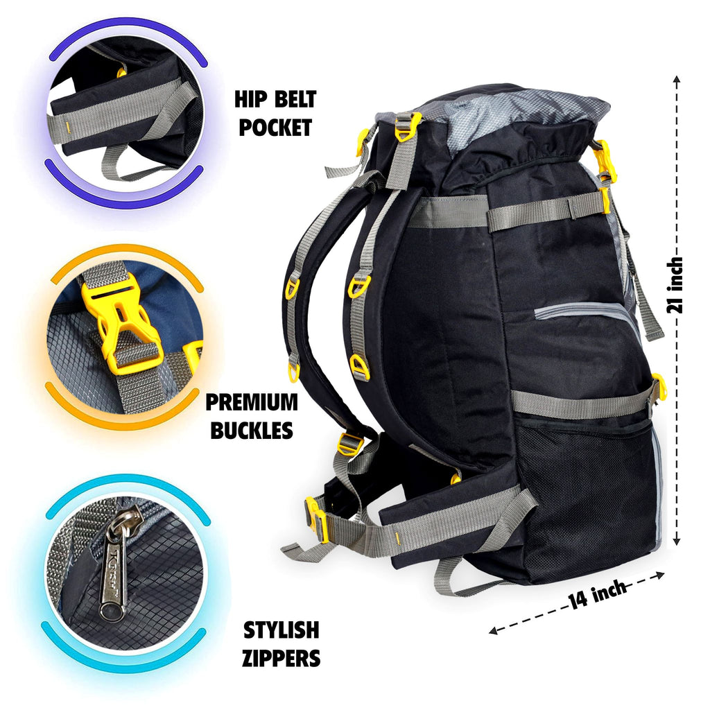 KrishBags Trekking Rucksack with cap top and shoe compartment, photo 6