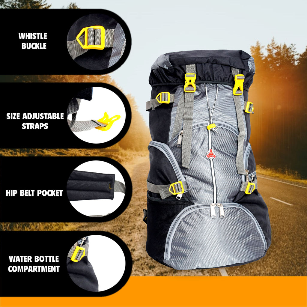 KrishBags Trekking Rucksack with cap top and shoe compartment, photo 5