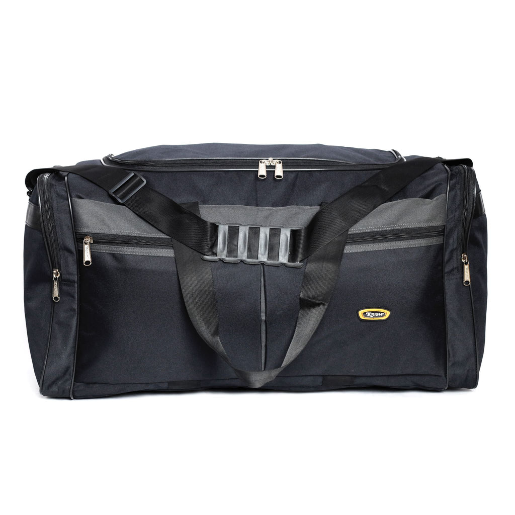 KrishBags Travel Duffle with a wide zip opening and padded carry handles