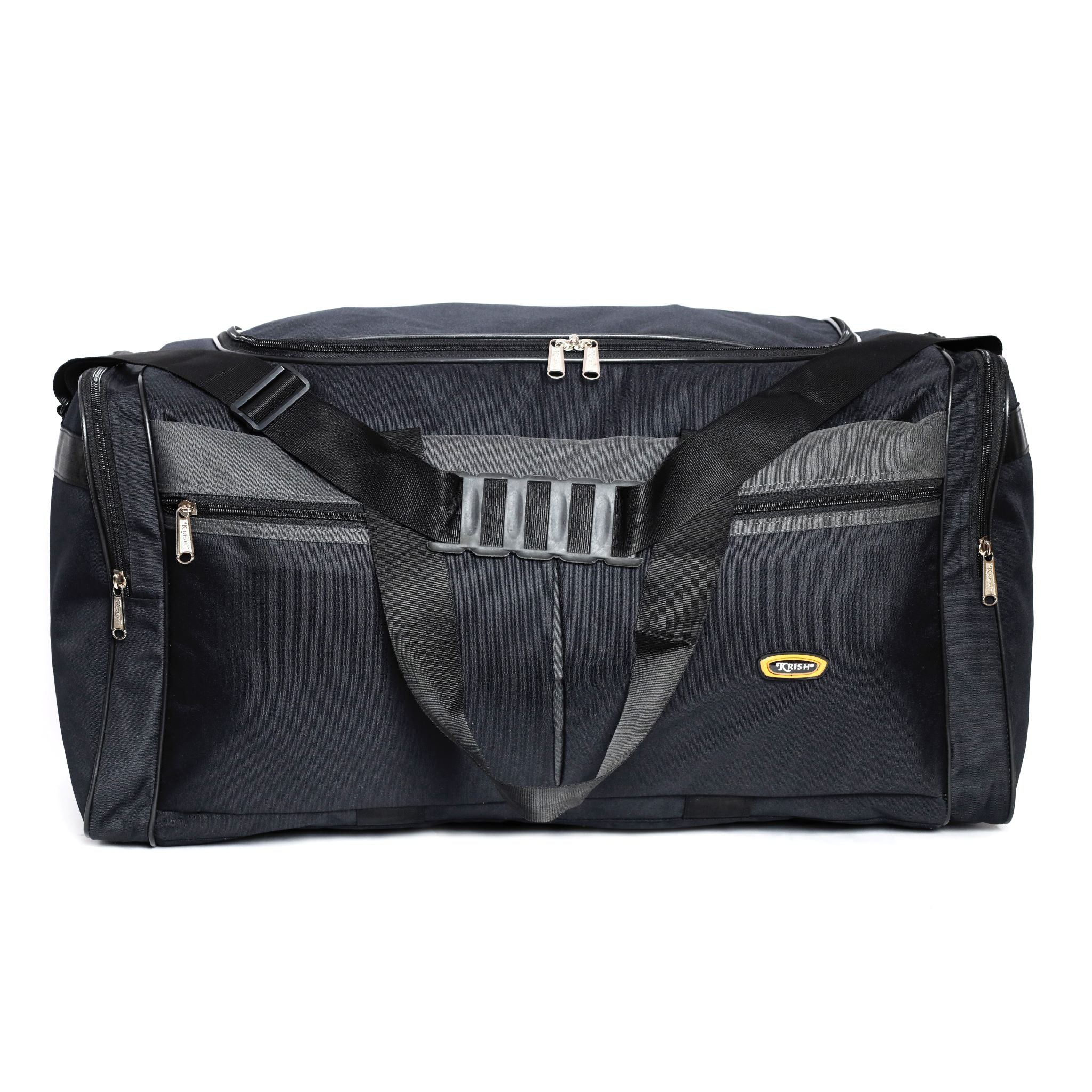 KrishBags Travel Duffle with a wide zip opening and padded carry handles