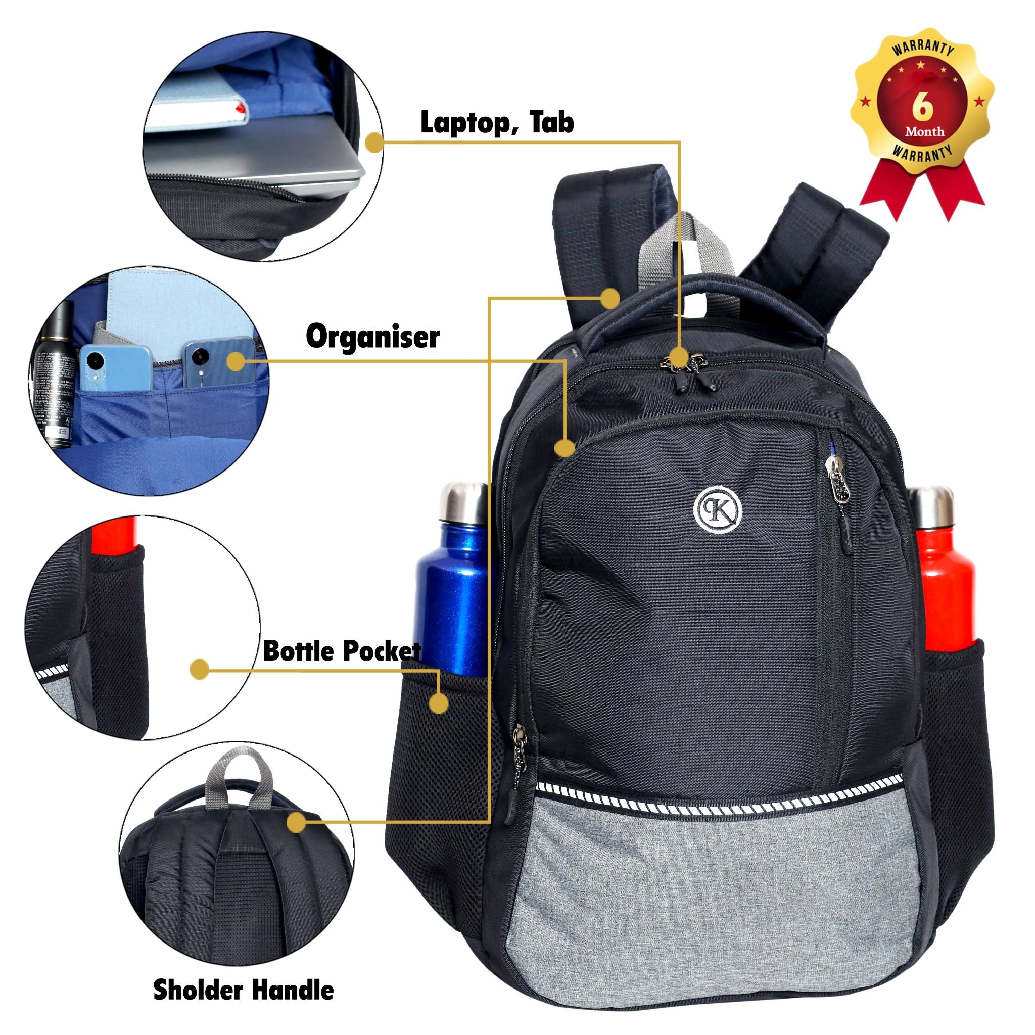 KrishBags Laptop Backpack with padded compartment, photo 2